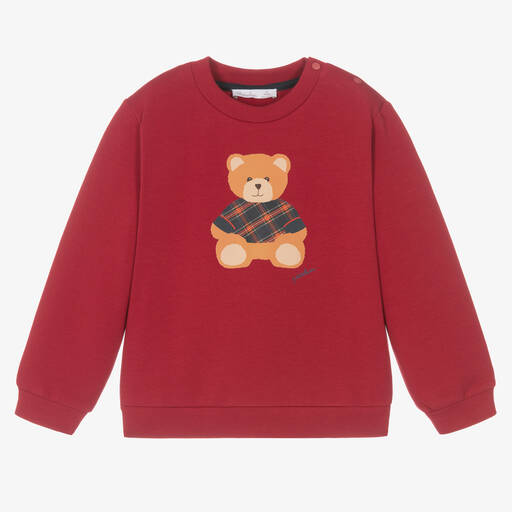 Patachou-Boys Red Cotton Sweatshirt | Childrensalon Outlet