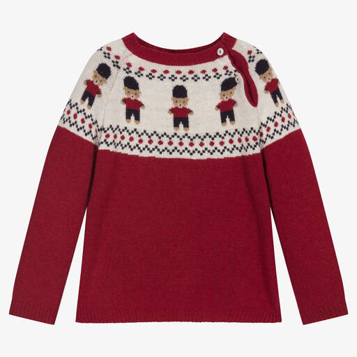 Patachou-Pullover in Rot und Elfenbein (J) | Childrensalon Outlet