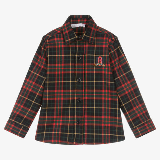 Patachou-Boys Red Viscose Tartan Shirt | Childrensalon Outlet