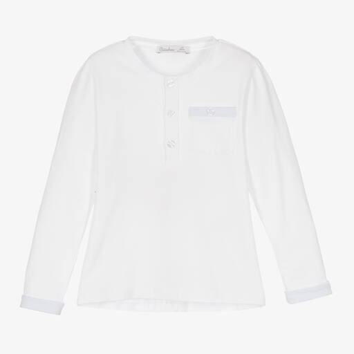 Patachou-Boys White Cotton Jersey Top | Childrensalon Outlet