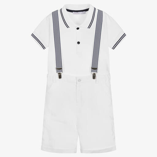 Patachou-Ensemble short blanc coton et lin | Childrensalon Outlet