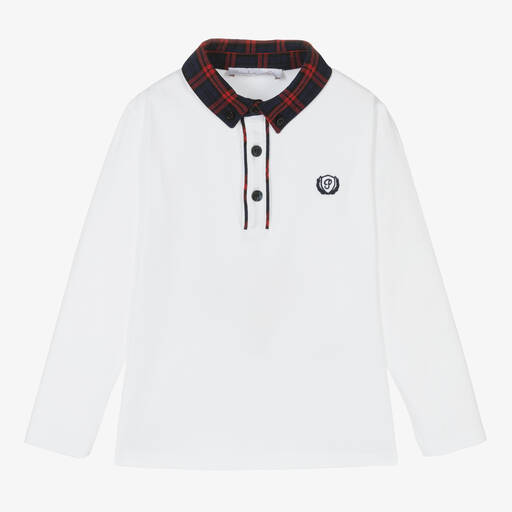 Patachou-Weißes Baumwoll-Poloshirt | Childrensalon Outlet