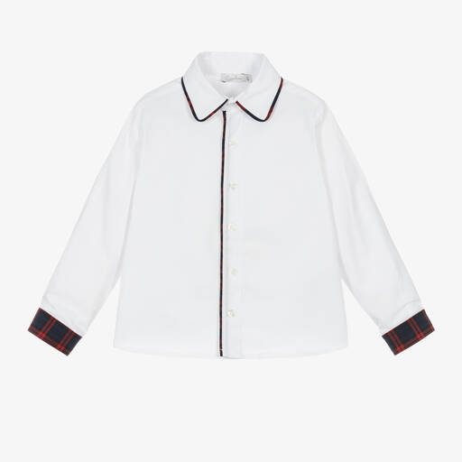 Patachou-Boys White Cotton Shirt | Childrensalon Outlet