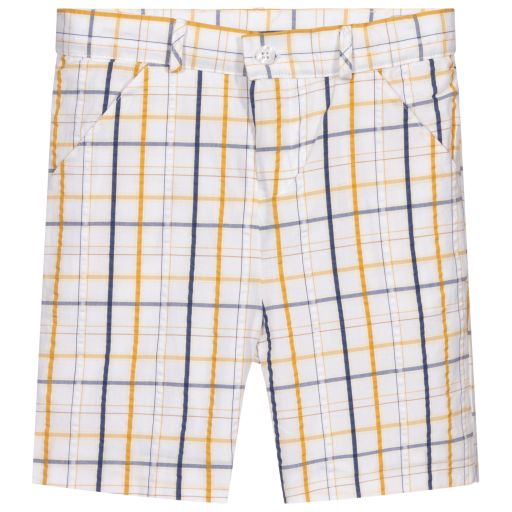 Patachou-Boys White Cotton Shorts | Childrensalon Outlet