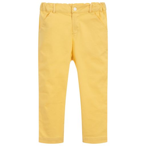 Patachou-Boys Yellow Cotton Chinos | Childrensalon Outlet