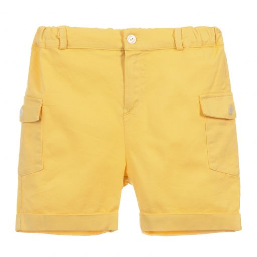Patachou-Boys Yellow Cotton Shorts | Childrensalon Outlet