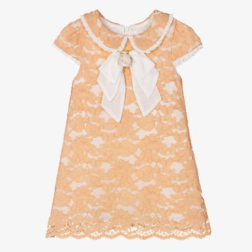 Patachou-Girls Beige Lace Dress | Childrensalon Outlet