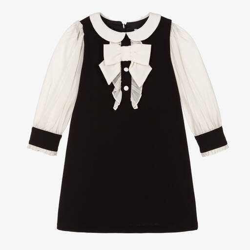 Patachou-Girls Black & Ivory Smart Dress | Childrensalon Outlet