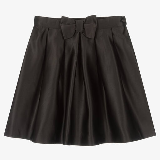 Patachou-Girls Black Satin Skirt | Childrensalon Outlet