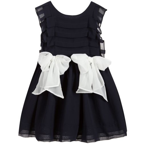 Patachou-Girls Blue Chiffon Dress | Childrensalon Outlet