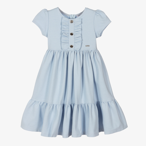 Patachou-Girls Blue Jersey Dress  | Childrensalon Outlet