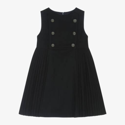 Patachou-Girls Blue Pleated Pinafore | Childrensalon Outlet