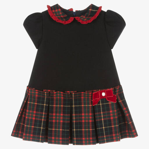 Patachou-Girls Blue & Red Viscose Tartan Dress | Childrensalon Outlet