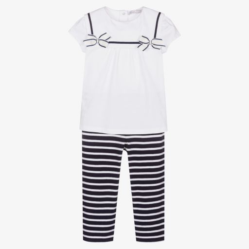 Patachou-Girls Blue Sailor Leggings Set | Childrensalon Outlet