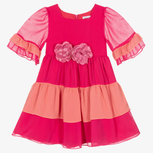 Patachou-Girls Blush Layered Chiffon Gown | Childrensalon Outlet