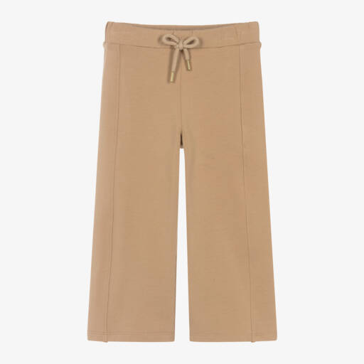 Patachou-Girls Camel Wide Leg Joggers | Childrensalon Outlet