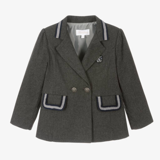 Patachou-Girls Charcoal Cotton Jacket | Childrensalon Outlet