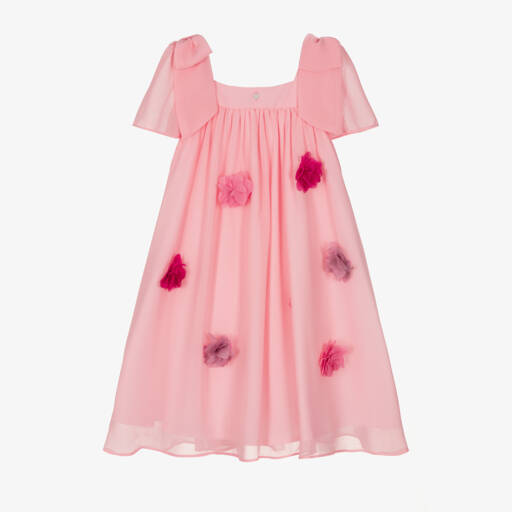 Patachou-فستان شيفون للبنات مزين بالورود ثلاثية الأبعاد | Childrensalon Outlet