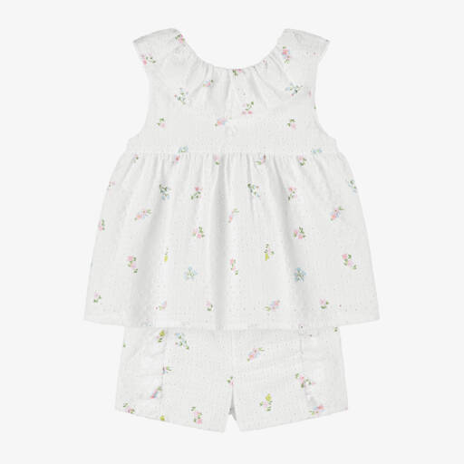 Patachou-Girls Cotton Blossom Shorts Ensemble | Childrensalon Outlet