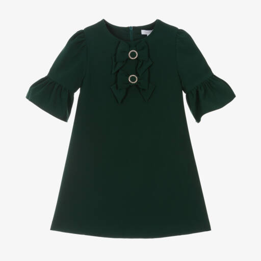 Patachou-Girls Emerald Crêpe Frock | Childrensalon Outlet