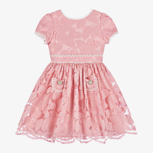 Patachou-Girls Floral Tulle Pink Dress | Childrensalon Outlet