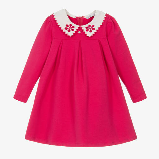 Patachou-Хлопковое платье цвета фуксии с воротником | Childrensalon Outlet