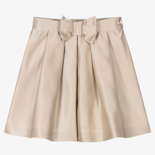 Patachou-Girls Gold Satin Skirt | Childrensalon Outlet