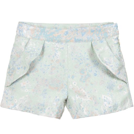 Patachou-Girls Green Jacquard Shorts | Childrensalon Outlet