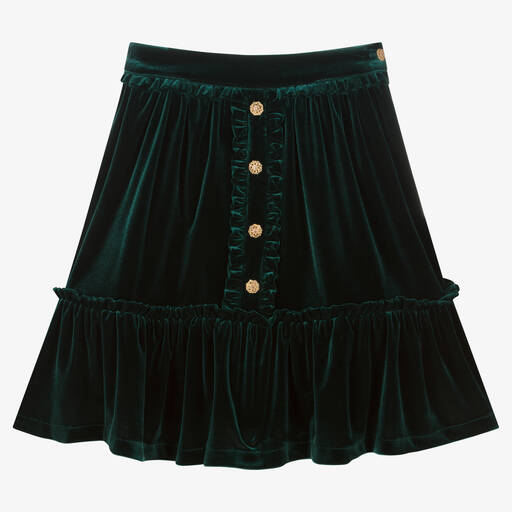 Patachou-Зеленая велюровая юбка для девочек | Childrensalon Outlet