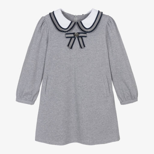 Patachou-فستان قطن جيرسي لون رمادي | Childrensalon Outlet