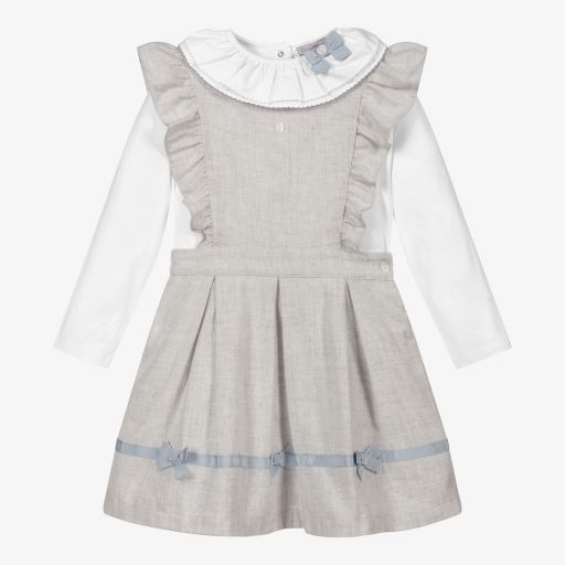 Patachou-Graues Latzkleid für Mädchen | Childrensalon Outlet