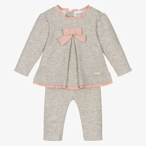 Patachou-Girls Grey & Pink Trouser Set | Childrensalon Outlet