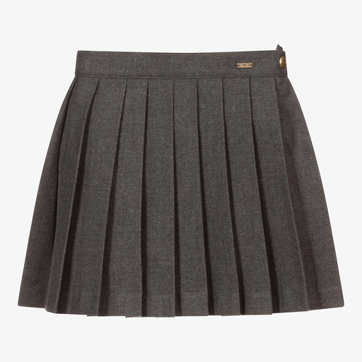 Patachou-Girls Grey Pleated Skirt  | Childrensalon Outlet