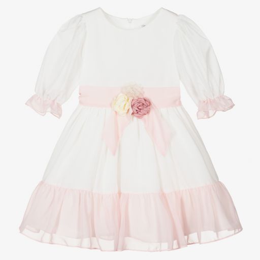 Patachou-Girls Ivory Chiffon Dress  | Childrensalon Outlet