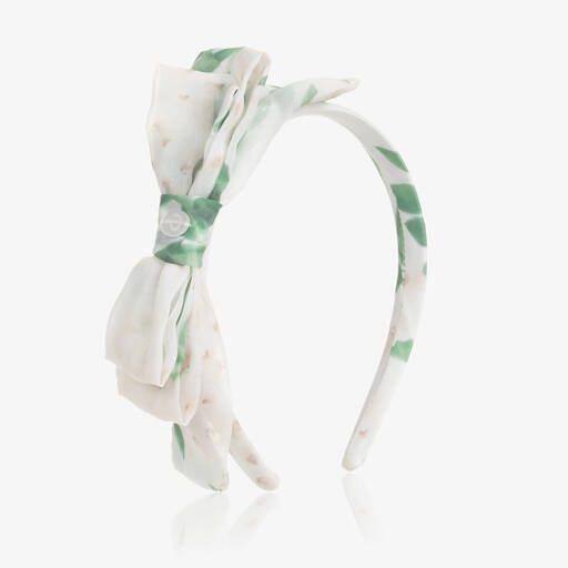 Patachou-Girls Ivory Floral Chiffon Hairband | Childrensalon Outlet