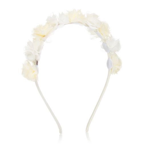 Patachou-Girls Ivory Floral Hairband | Childrensalon Outlet