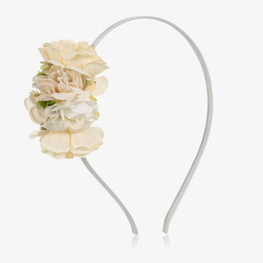 Patachou-Girls Ivory Flower Hairband | Childrensalon Outlet