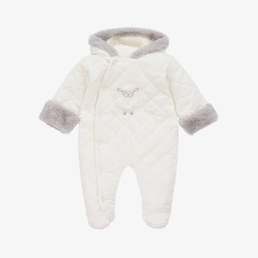Patachou-Кремовый стеганый хлопковый прогулочный комбинезон | Childrensalon Outlet