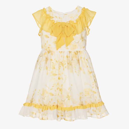Patachou-Girls Ivory & Yellow Floral Print Dress | Childrensalon Outlet
