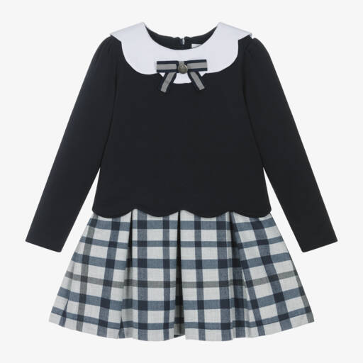 Patachou-Сине-серое платье из джерси для девочек | Childrensalon Outlet