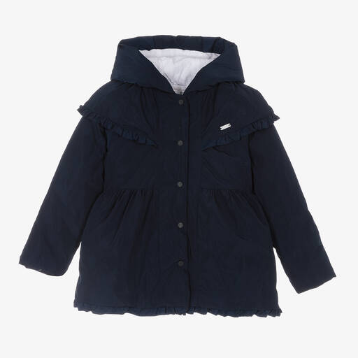 Patachou-Manteau à capuche bleu marine fille | Childrensalon Outlet