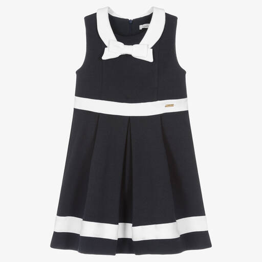 Patachou-Сине-белое хлопковое платье | Childrensalon Outlet