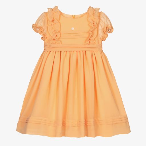 Patachou-Oranges Chiffonkleid für Mädchen | Childrensalon Outlet