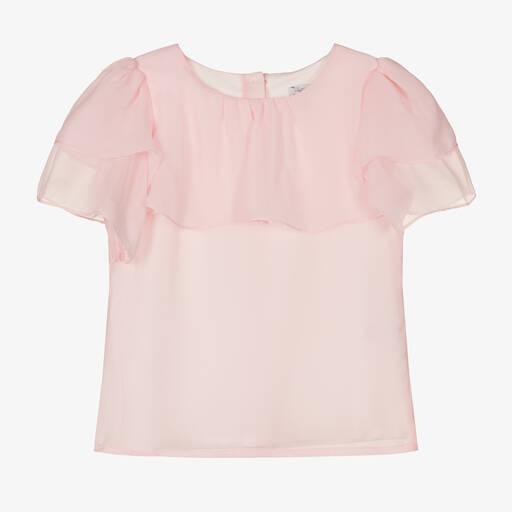 Patachou-Girls Pale Pink Chiffon Blouse | Childrensalon Outlet