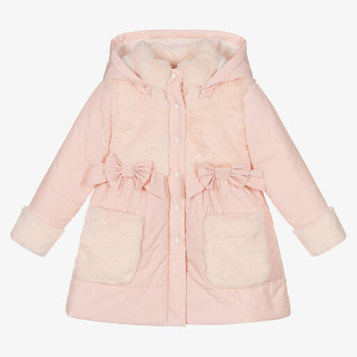 Patachou-Girls Pale Pink Hooded Coat | Childrensalon Outlet