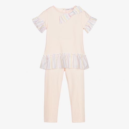 Patachou-Girls Pale Pink Leggings Set | Childrensalon Outlet