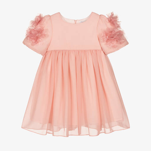 Patachou-Rosa Kleid mit Bouquet-Ärmeln (M) | Childrensalon Outlet