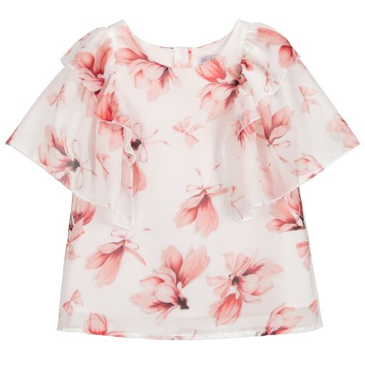 Patachou-Girls Pink Chiffon Blouse | Childrensalon Outlet