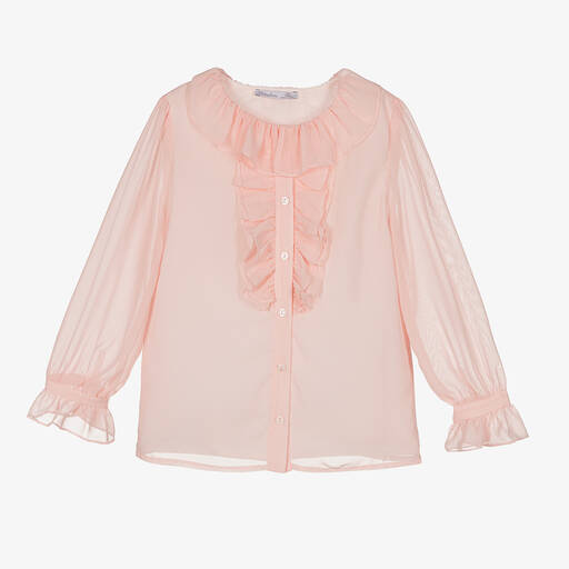 Patachou-Girls Pink Chiffon Blouse | Childrensalon Outlet