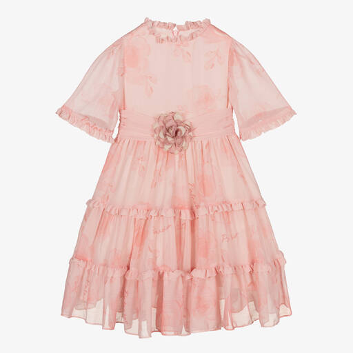 Patachou-Girls Pink Chiffon Dress | Childrensalon Outlet